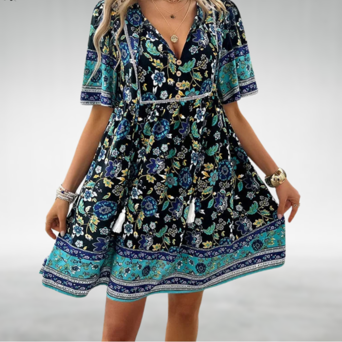 FLORE™ – Robe Femme Bohème Chic Imprimé Floral Légère et Élégante-4