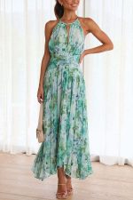 Forecast™ – Robe Mi-Longue Femme Plissée Élégante Légère pour l'Été-3